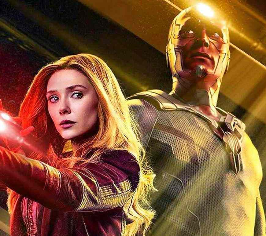 WandaVision Poster, Wanda en Vision staren heroïsch in het niets.