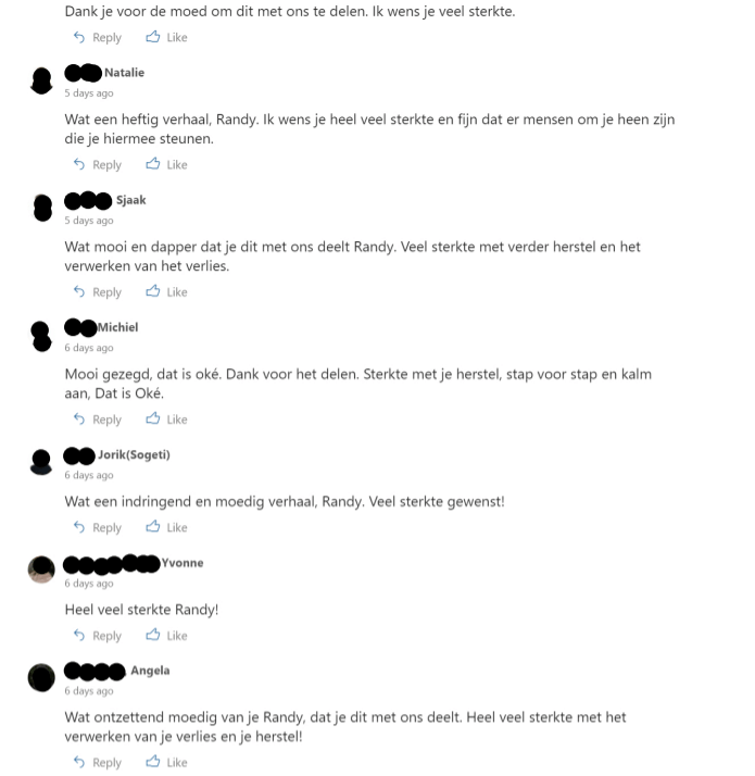 Reactie op intranet van collega's - 2 van 6