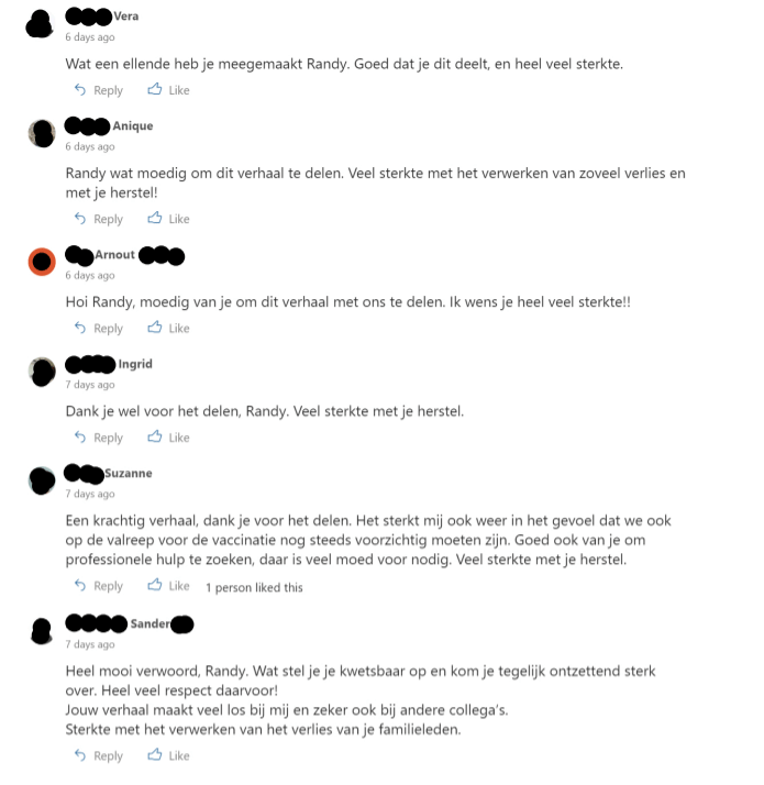 Reactie op intranet van collega's - 3 van 6