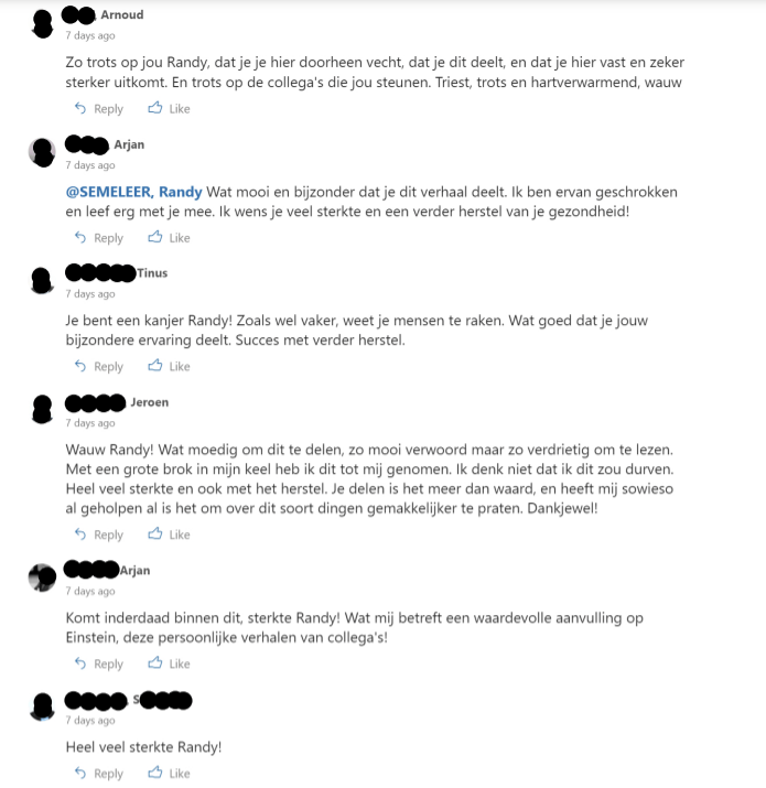 Reactie op intranet van collega's - 4 van 6